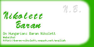 nikolett baran business card